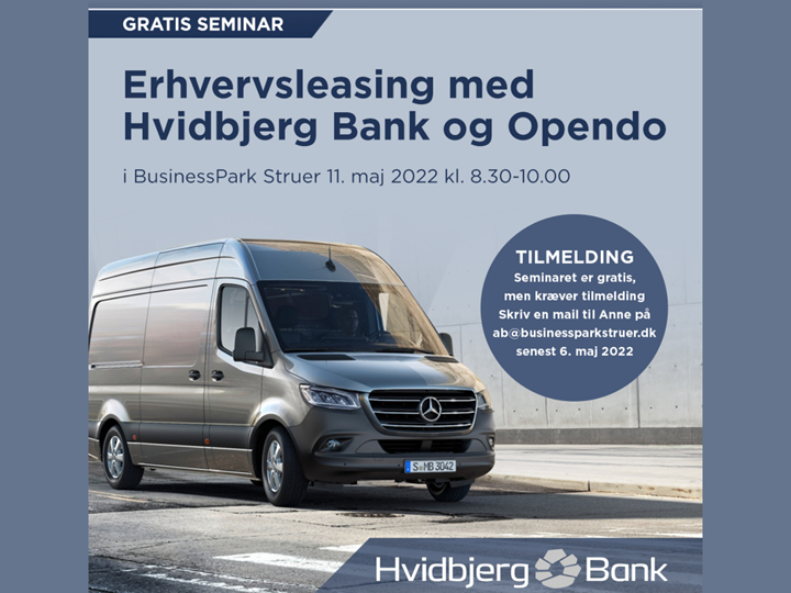 Gratis seminar: Erhvervsleasing med Hvidbjerg Bank og Opendo